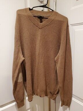 Tasso Elba Cotton Cashmere V-Neck Sweater XXL